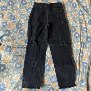 Universal Thread Black high-waisted ripped vintage straight jeans women's 2/26R